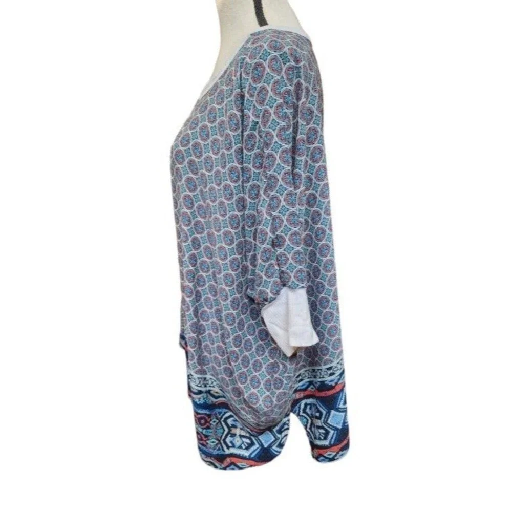 Bobeau Boho Top Size Medium Artsy Oversized - Picture 5 of 8